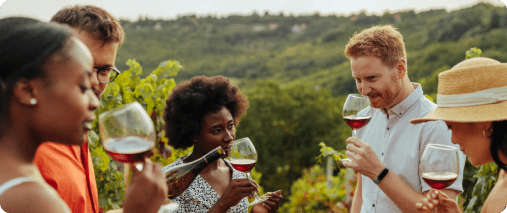 South African clubmembers enjoying wine from sustainable winemaking