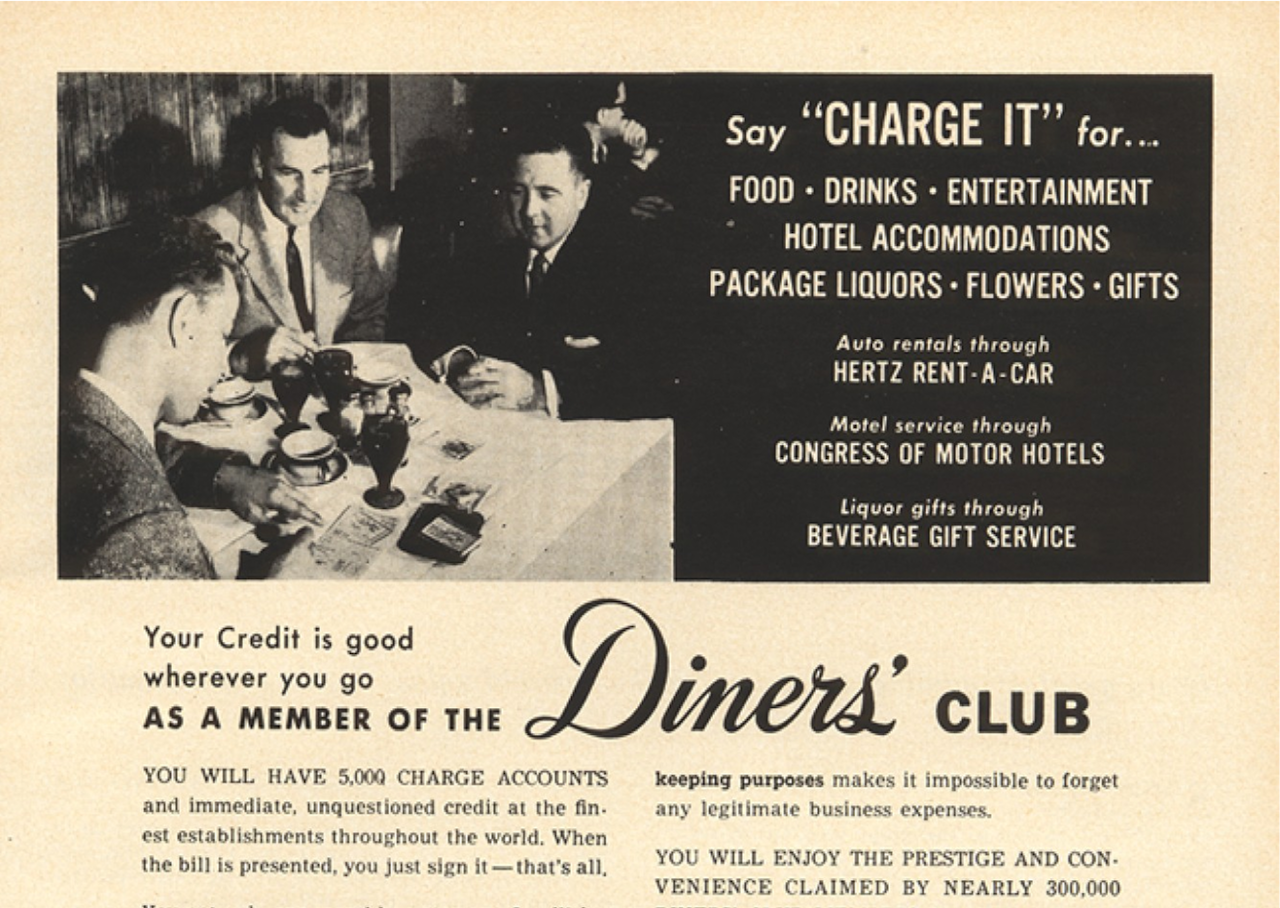 Vintage Diners Club Logo from 1950 and 1951